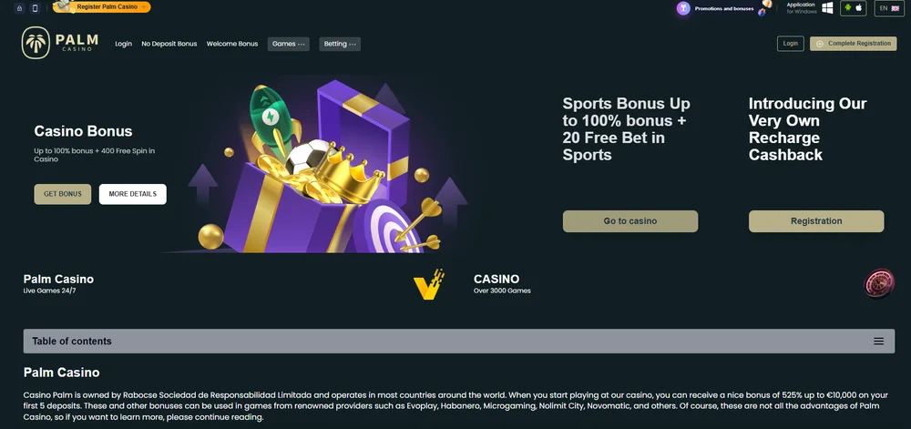 Plataforma do Palm.casino