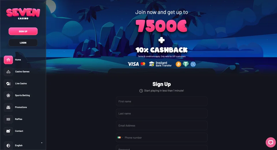 Plataforma do Seven Casino
